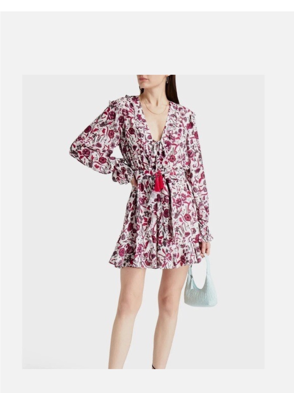 ALEXIS XS Korma ruffled floral-print crepe mini dress